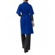 Bill Cost Coat With Belt Three Quarter Sleeve-Blue Bill Cost Coat With Belt Three Quarter Sleeve-Blue