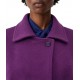 Bill Cost Coat With Belt Three Quarter Sleeve-Plum Bill Cost Coat With Belt Three Quarter Sleeve-Plum