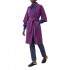Bill Cost Coat With Belt Three Quarter Sleeve-Plum