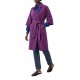 Bill Cost Coat With Belt Three Quarter Sleeve-Plum Bill Cost Coat With Belt Three Quarter Sleeve-Plum