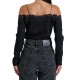 Bill Cost Top With Lace-Black Bill Cost Top With Lace-Black