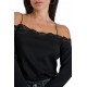 Bill Cost Top With Lace-Black Bill Cost Top With Lace-Black