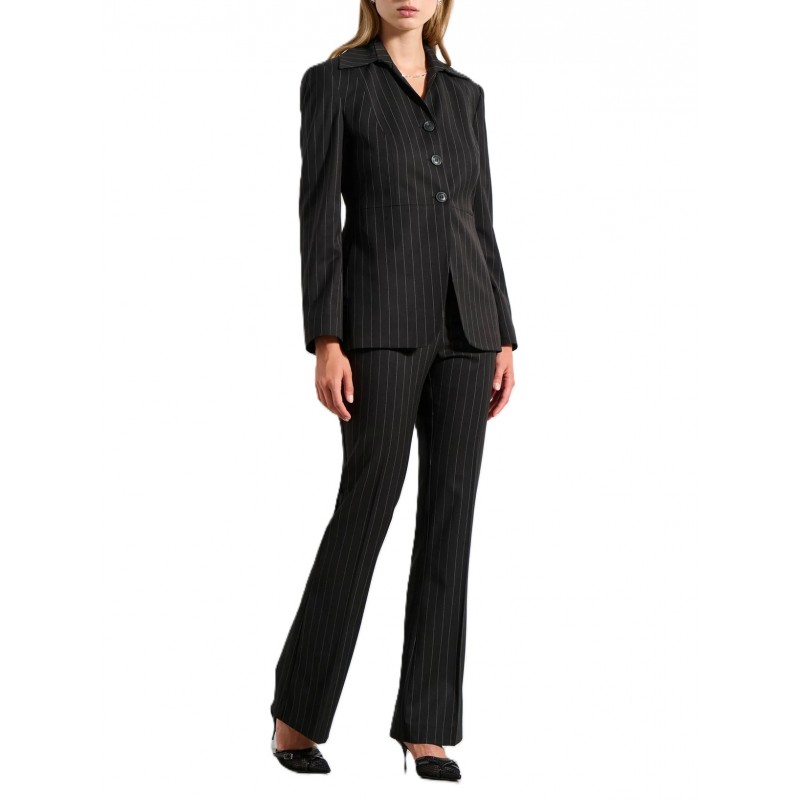 Bill Cost Trousers Striped With Belt-Black Bill Cost Trousers Striped With Belt-Black