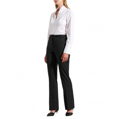 Bill Cost Trousers Striped With Belt-Black