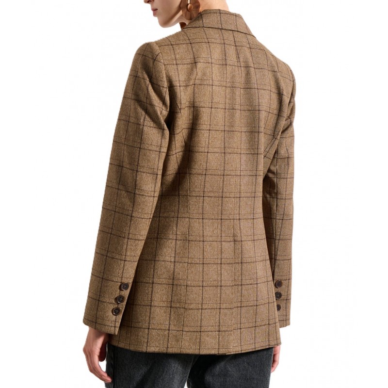 Bill Cost Blazer Double Dreasted Checked-Brown Bill Cost Blazer Double Dreasted Checked-Brown