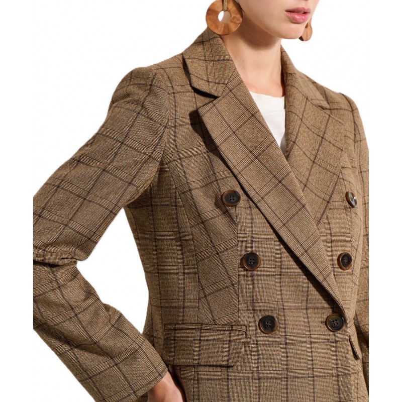 Bill Cost Blazer Double Dreasted Checked-Brown Bill Cost Blazer Double Dreasted Checked-Brown
