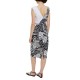 Bill Cost V-Neckline Patterned Dress-White/Black