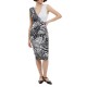 Bill Cost V-Neckline Patterned Dress-White/Black