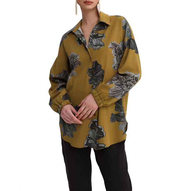 Bill Cost Shirt With Floral Pattern-Olive