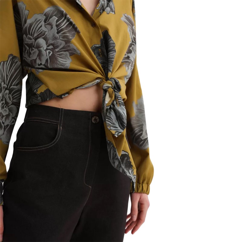 Bill Cost Shirt With Floral Pattern-Olive