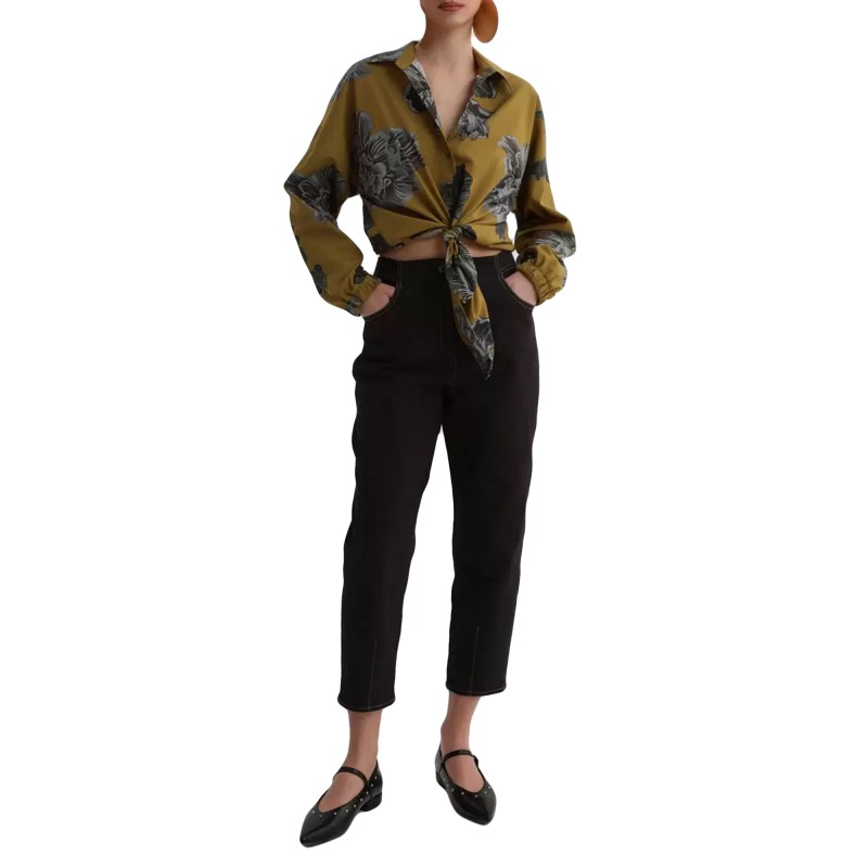 Bill Cost Shirt With Floral Pattern-Olive