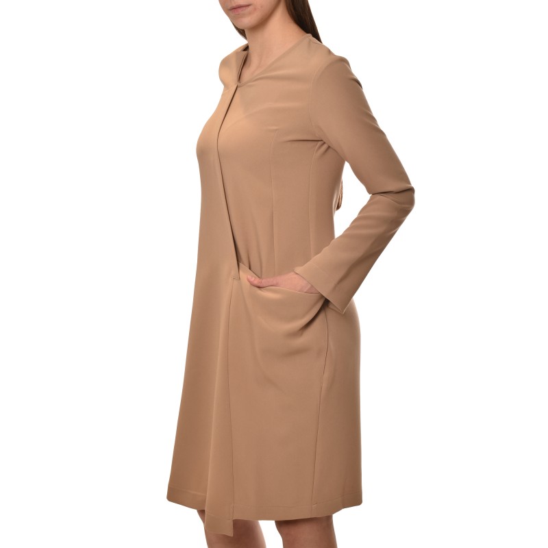 Lotus Eaters Dress Midi With Pocket-Camel
