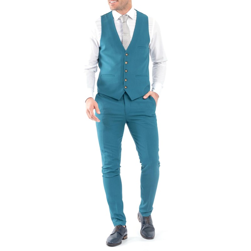 Vittorio Vested Etore Suit In Modern Fit-Mint