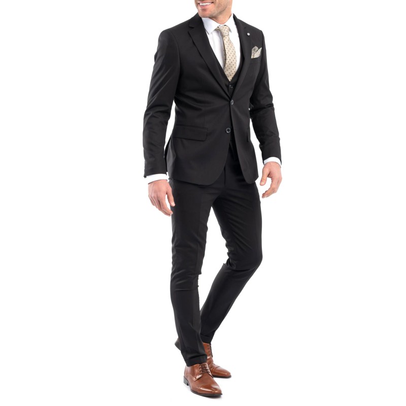 Vittorio Vested Formal Promo Suit-Pitch Black