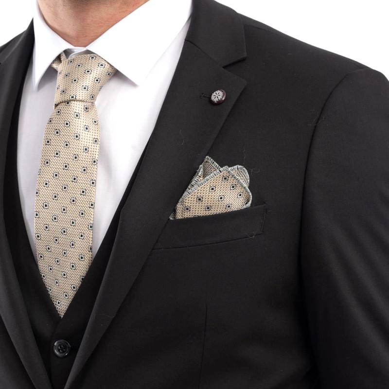Vittorio Vested Formal Promo Suit-Pitch Black