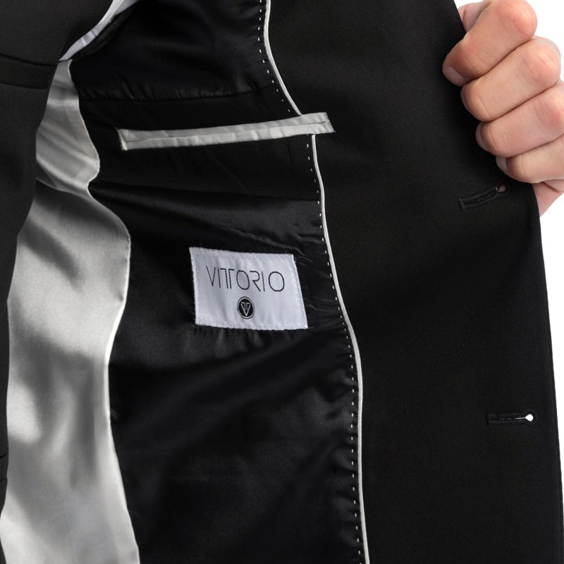 Vittorio Vested Formal Promo Suit-Pitch Black