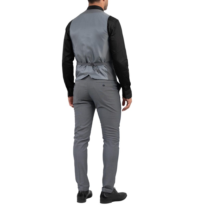 Vittorio Micropatterned Piza Vested Formal Suit-Grey