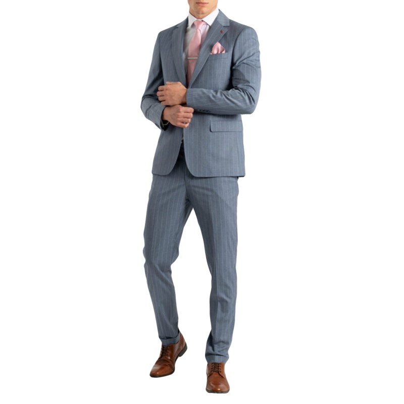 Vittorio Suit Set Striped Excellent Comfort-Indigo