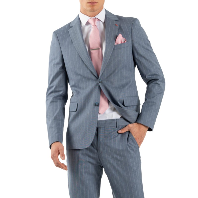 Vittorio Suit Set Striped Excellent Comfort-Indigo