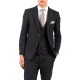 Vittorio Suit Slim fit With Cross-Buttoned Vest-Black