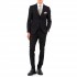 Vittorio Suit Slim fit With Cross-Buttoned Vest-Black
