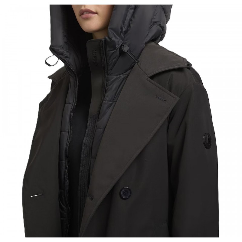 Khujo Elena 3 Winter Coat Trench With Belt-Sde/Gry Khujo Elena 3 Winter Coat Trench With Belt-Sde/Gry