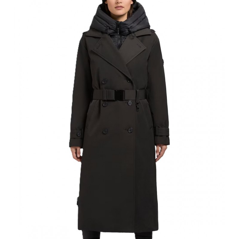 Khujo Elena 3 Winter Coat Trench With Belt-Sde/Gry Khujo Elena 3 Winter Coat Trench With Belt-Sde/Gry