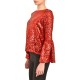 Teem Blouse Sequins Bell Sleeves-Red Teem Blouse Sequins Bell Sleeves-Red