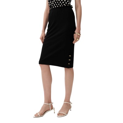 Alexander & Jacob Skirt With Buttons On The Side-Black