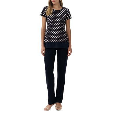 Alexander & Jacob Blouse Comfortable With Muslin Trim-Blue