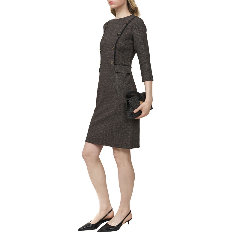 Alexander & Jacob Dress Herringbone Pattern-Black Alexander & Jacob Dress Herringbone Pattern-Black