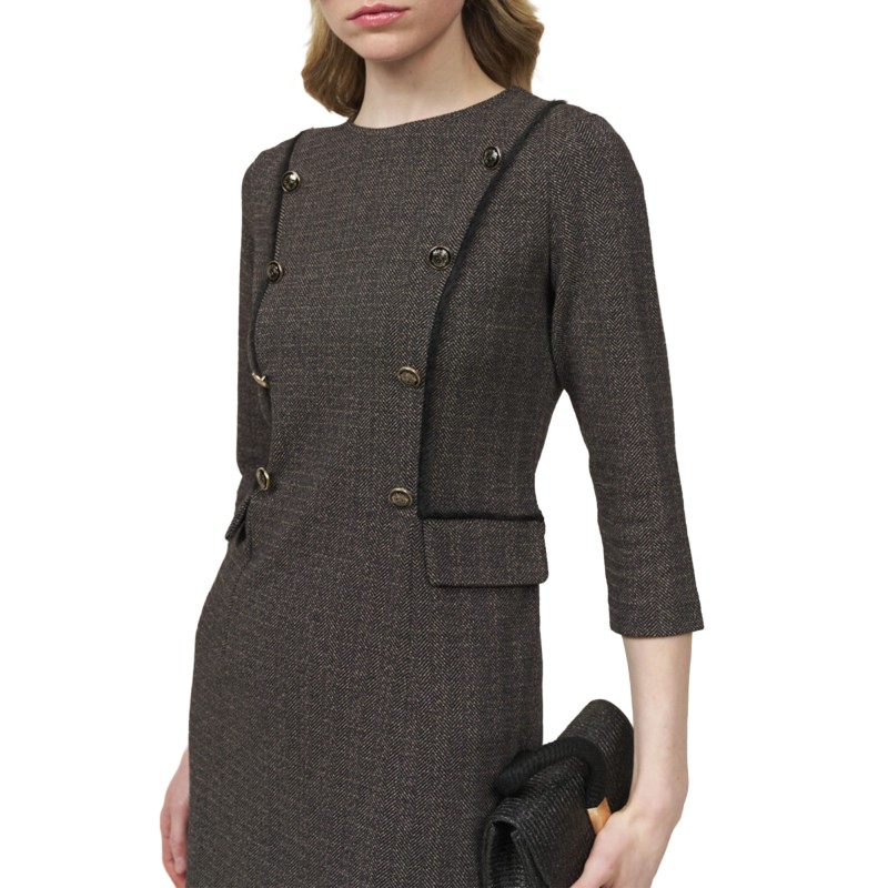 Alexander & Jacob Dress Herringbone Pattern-Black Alexander & Jacob Dress Herringbone Pattern-Black