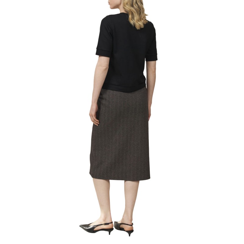 Alexander & Jacob Skirt Midi Herringbone Pattern-Black Alexander & Jacob Skirt Midi Herringbone Pattern-Black