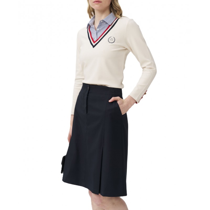 Alexander & Jacob Top Shirt Striped With Logo-Cream Alexander & Jacob Top Shirt Striped With Logo-Cream