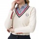 Alexander & Jacob Top Shirt Striped With Logo-Cream Alexander & Jacob Top Shirt Striped With Logo-Cream