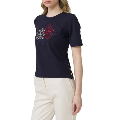 Alexander & Jacob T-Shirt With Embroidery-Blue