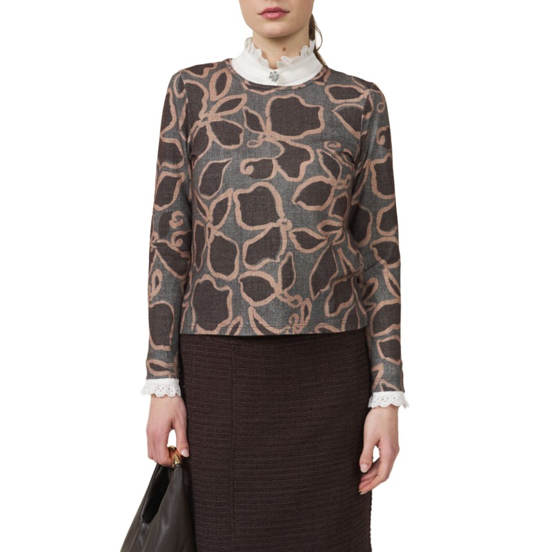 Alexander & Jacob Blouse Knit-Grey Alexander & Jacob Blouse Knit-Grey