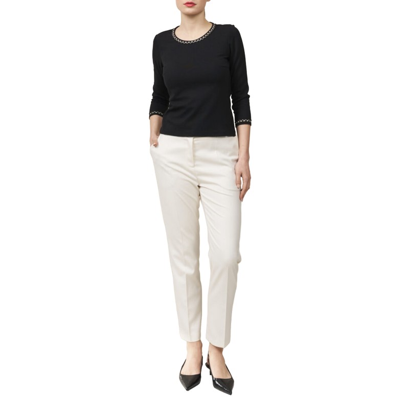 Alexander & Jacob Blouse 3/4 With goldie braid-Black Alexander & Jacob Blouse 3/4 With goldie braid-Black