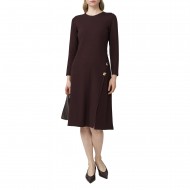 Alexander & Jacob Dress With Gold Buttons-Brown