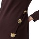 Alexander & Jacob Dress With Gold Buttons-Brown Alexander & Jacob Dress With Gold Buttons-Brown