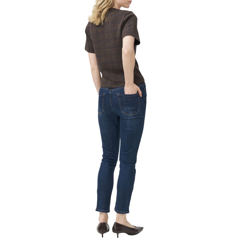 Alexander & Jacob Blouse Knit Checked-Brown Alexander & Jacob Blouse Knit Checked-Brown