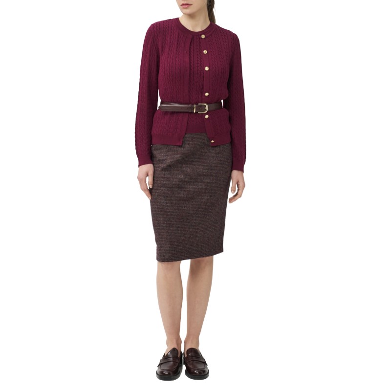 Alexander & Jacob T-Shirt Knit Braided-Aubergine