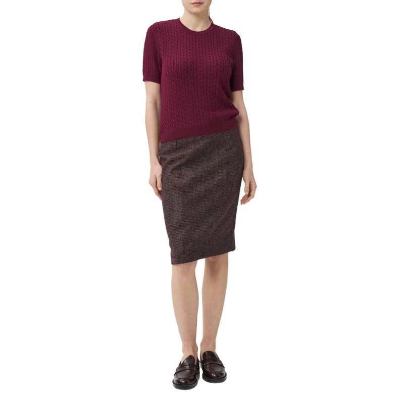 Alexander & Jacob T-Shirt Knit Braided-Aubergine