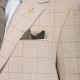 Vittorio Carbon Striped Blazer With Vest-Beige Vittorio Carbon Striped Blazer With Vest-Beige