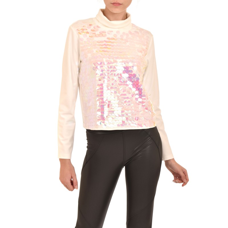Setre Blouse Turtleneck Sequins-Ecru