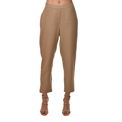Lotus Eaters Trousers With Elastc Waist And Zip-Stone