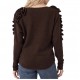 Bill Cost Top Knitted With Ruffles-Brown Bill Cost Top Knitted With Ruffles-Brown