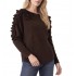 Bill Cost Top Knitted With Ruffles-Brown