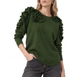 Bill Cost Top Knitted With Ruffles-Green