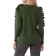 Bill Cost Top Knitted With Ruffles-Green Bill Cost Top Knitted With Ruffles-Green
